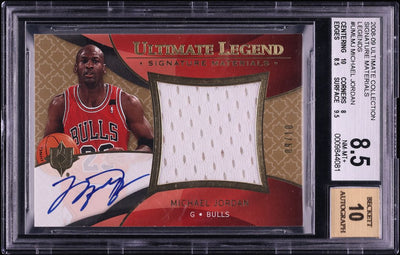 2008 Ultimate Collection Signature Materials Legends Michael Jordan PATCH AUTO /10 BGS 8.5