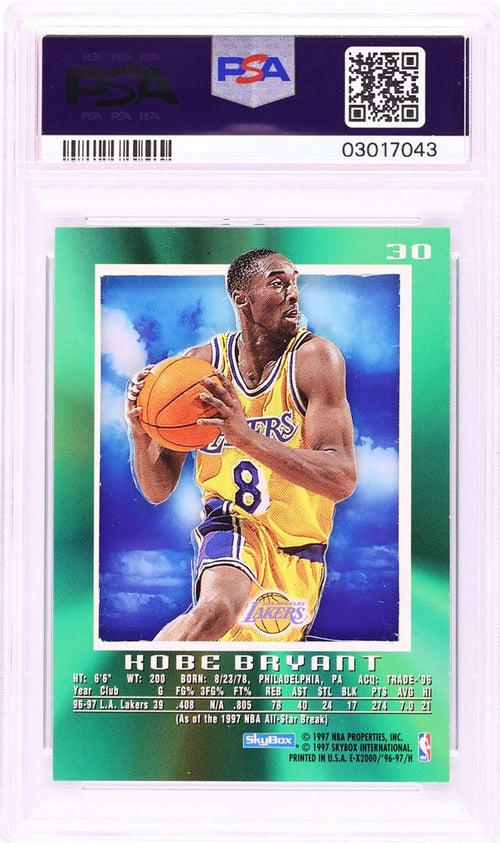 1996 Skybox E-X2000 Kobe Bryant ROOKIE #30 PSA 9 MINT