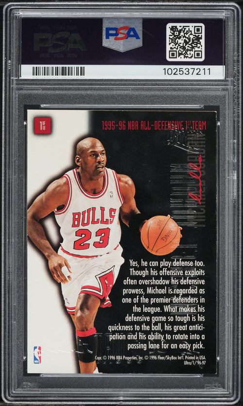1996 Ultra Full Court Trap Gold Michael Jordan #1 PSA 8 NM-MT