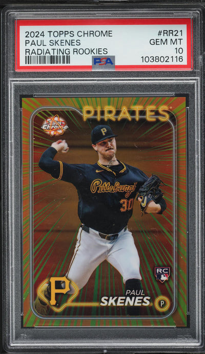 2024 Topps Chrome Update Radiating Paul Skenes ROOKIE #RR-21 PSA 10 GEM MINT
